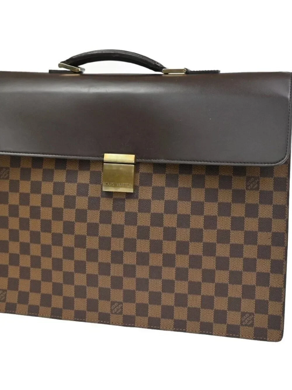 LOUIS VUITTON Altona GM Business Hand Bag Damier Ebene Leather